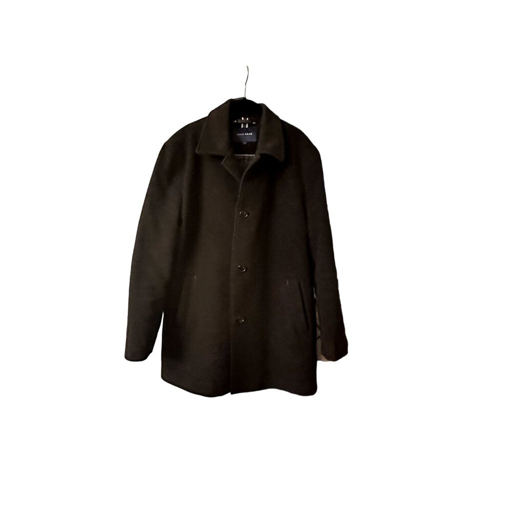 Cole Haan Signature Men's Wool‎ Plush Car Coat Gray Dark Gray Size Large